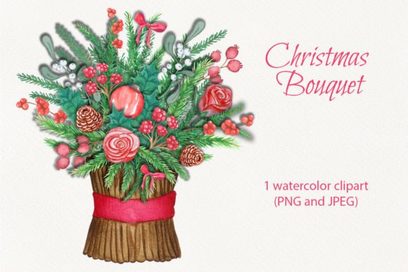 Christmas Bouquet Watercolor Clipart Review