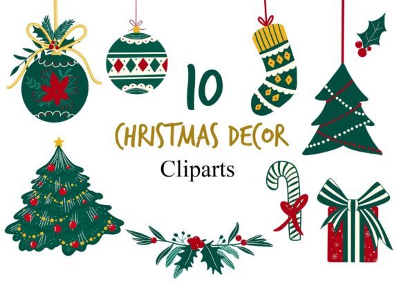 Christmas Decor Clipart for Festive Crafting