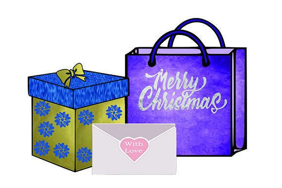 Christmas Gift 2 Illustrations for Creative Design Projects