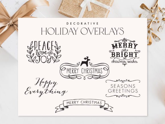 Christmas Holiday Overlays Illustrations for Branding and Marketing
