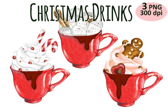 Christmas Hot Drinks Clipart PNG Set Review