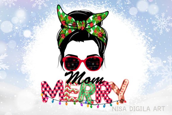 Christmas Merry Mom PNG Sublimation Illustrations