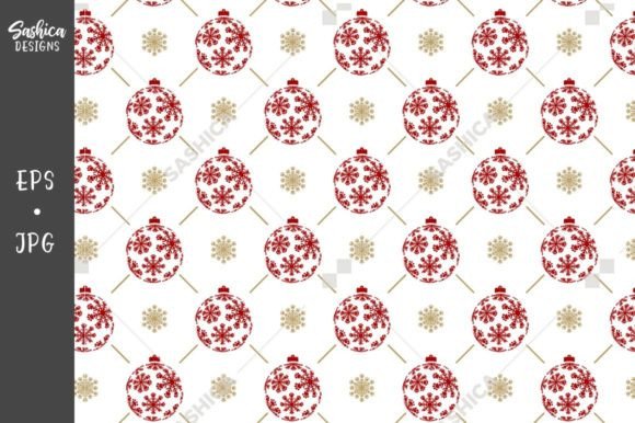 Christmas Ornaments Paw Prints Pattern for Blog and Web Design