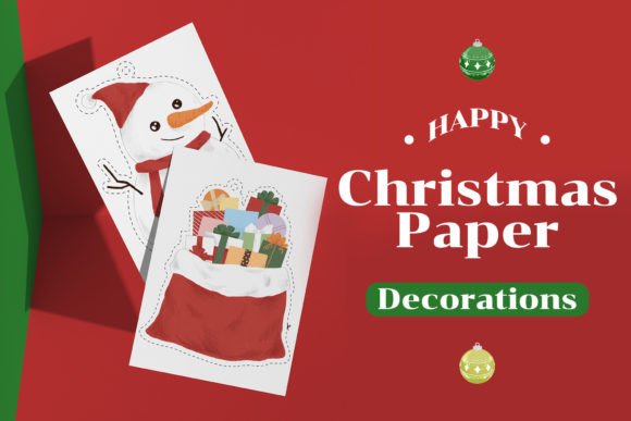 Christmas Paper Decorations Illustrations for Seasonal Design Projects