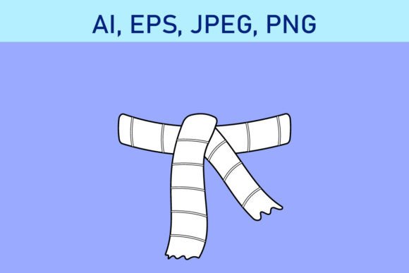 Christmas Scarf with Stripes Illustrations for Digital Selling