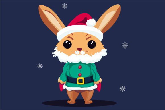 Cute Rabbit Wearing a Tacky Christmas Illustration