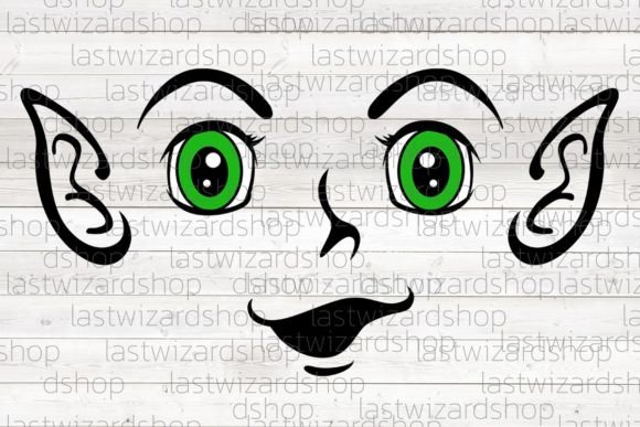 Elf Face Boy Svg, Christmas Elf Svg Illustrations for Crafting