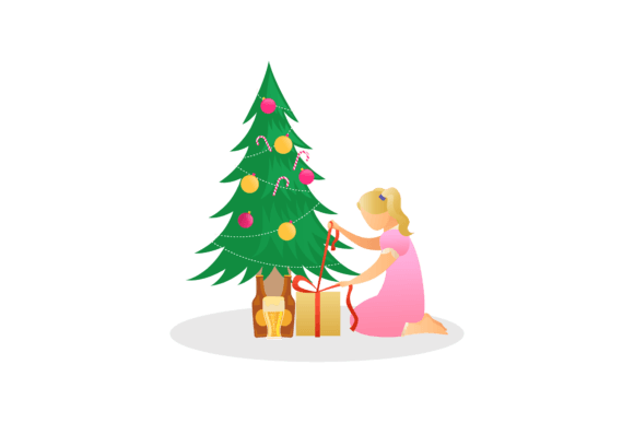 Flat Illustration Christmas Design Art for Creative Projects