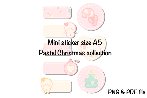 Mini Sticker Pastel Christmas Illustrations