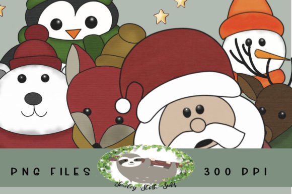Peekaboo Christmas Characters Illustrations for Local Branding