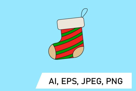 Red and Green Christmas Sock Illustration Review