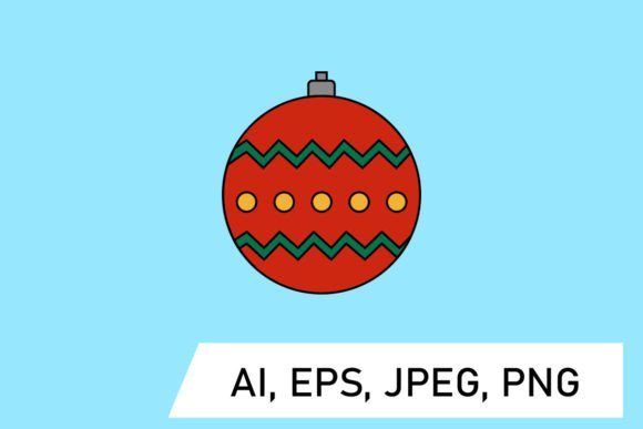 Red Christmas Ball Illustration for Festive Design Projects