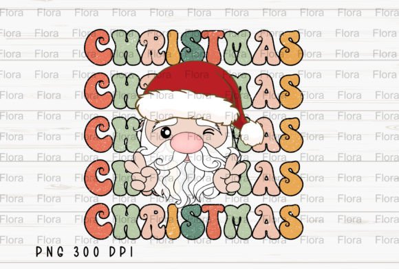 Retro Merry Christmas Santa Claus PNG Illustrations