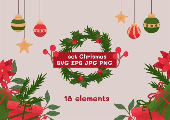 Set Christmas SVG: A Festive Illustration for Design Projects