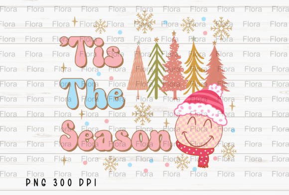 Tis the Season Christmas Smiley Face PNG