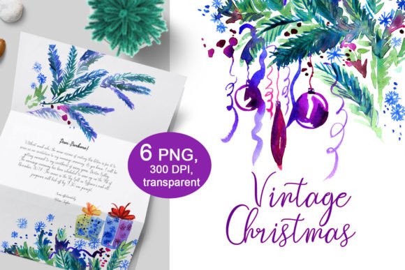 Vintage Christmas Illustrations PNG for Branding and Marketing