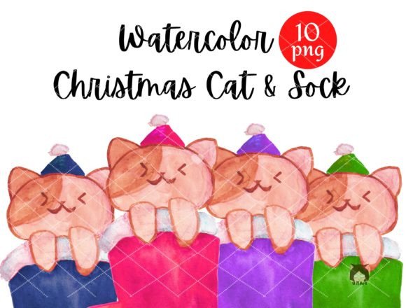 Watercolor Cat in Christmas Socks Embroidery Review