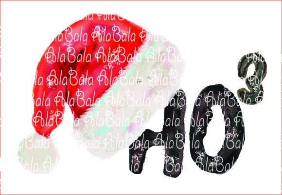 Watercor HOHOHO Christmas PNG, Clipart for Branding and Illustrations